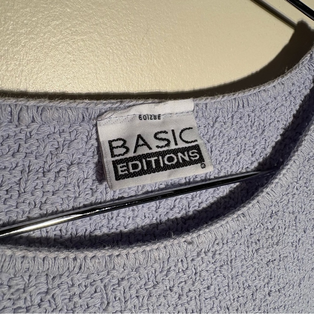 Vintage Basic Editions Light Periwinkle Cotton Sw… - image 4